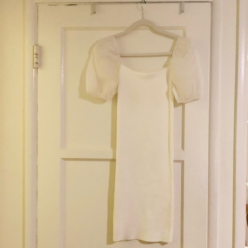 Mango Organza White Tube Dress